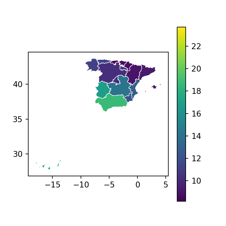Color del borde de un mapa estático en geopandas